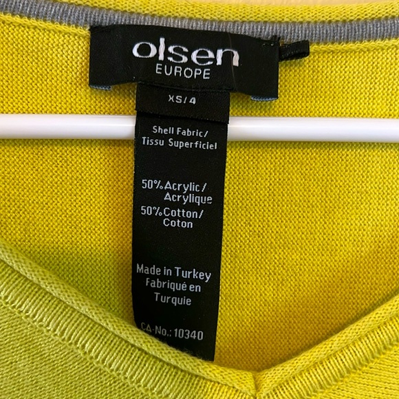 XS Olsen Woman Sweater VNeck Pullover Solid Basic Side Slits High-Low 3/4 Sleeve - Picture 15 of 15